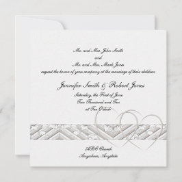 Corazones entrelazados en la invitación a la boda 