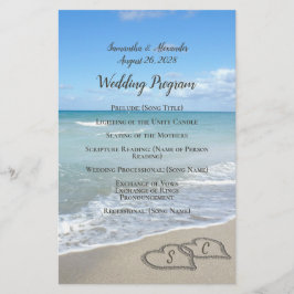 Corazones escénicos en el programa de bodas de are