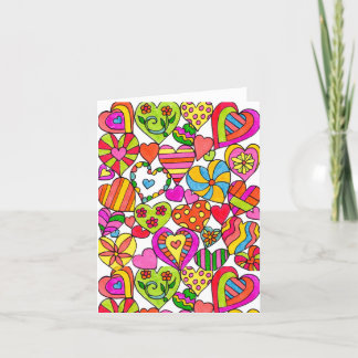 Corazones felices Notecard en blanco