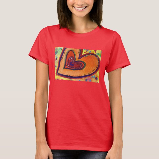 Corazones felices pintando camiseta de arte de amo (Anverso)