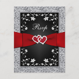 Corazones Florales de Plata Negra RSVP de HOJALATA