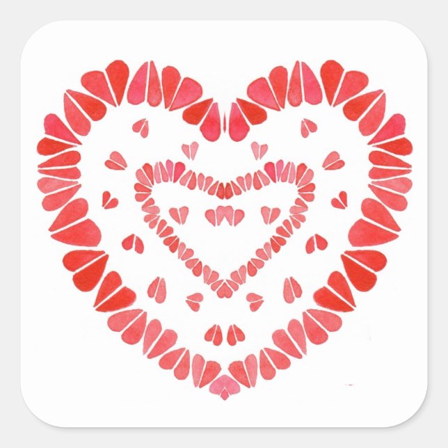 CORAZONES GRANDES PEGATINAS CUADRADAS (Anverso)