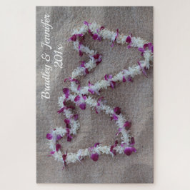 Corazones hawaianos en el rompecabezas de la arena