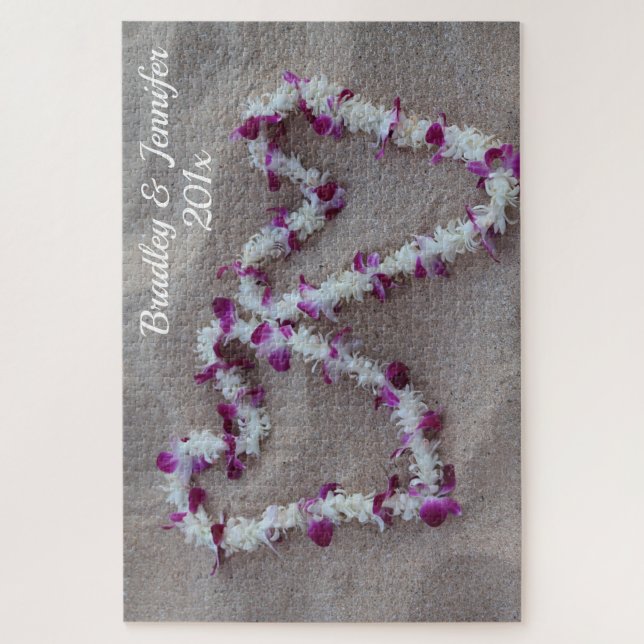 Corazones hawaianos en el rompecabezas de la arena (Vertical)