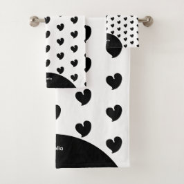 Corazones Hearty - Texto personalizado en blanco y