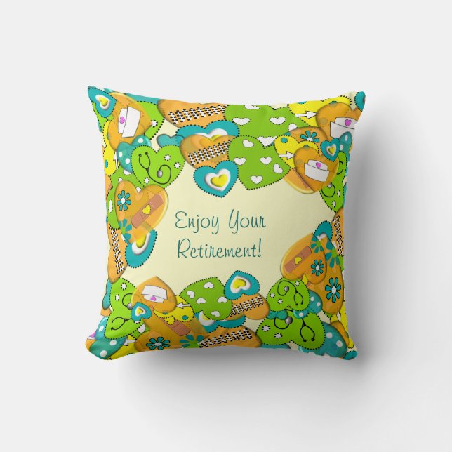 Corazones jubilados de la almohada de la enfermera (Anverso)