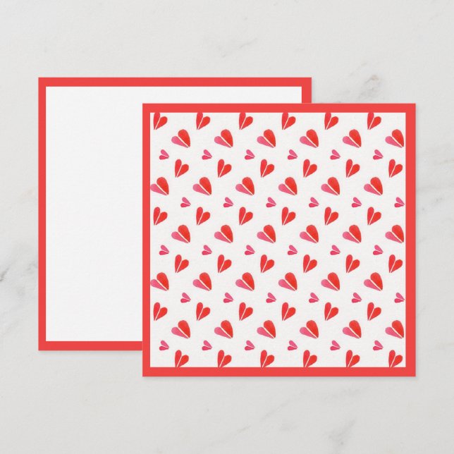 CORAZONES MINI 5,25" Tarjeta plana cuadrada II (Anverso / Reverso)