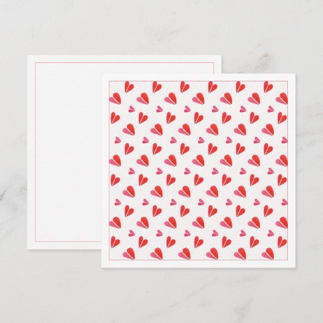 CORAZONES MINI TARJETA CUADRADA PLANA DE 5,25" (Anverso / Reverso)