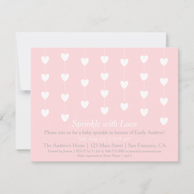 Corazones Modernos Espolvorea con Invitaciones de  (Anverso)