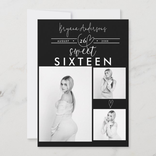 Corazones modernos Fotos en blanco y negro Dulce 1 (Anverso)