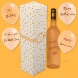 Corazones - Naranja oscuro en caja de vino Naranja<br><div class="desc">Corazones en varios tonos de naranja más oscuro sobre un fondo naranja claro (melocotón). Hay otras coloridas disponibles.</div>