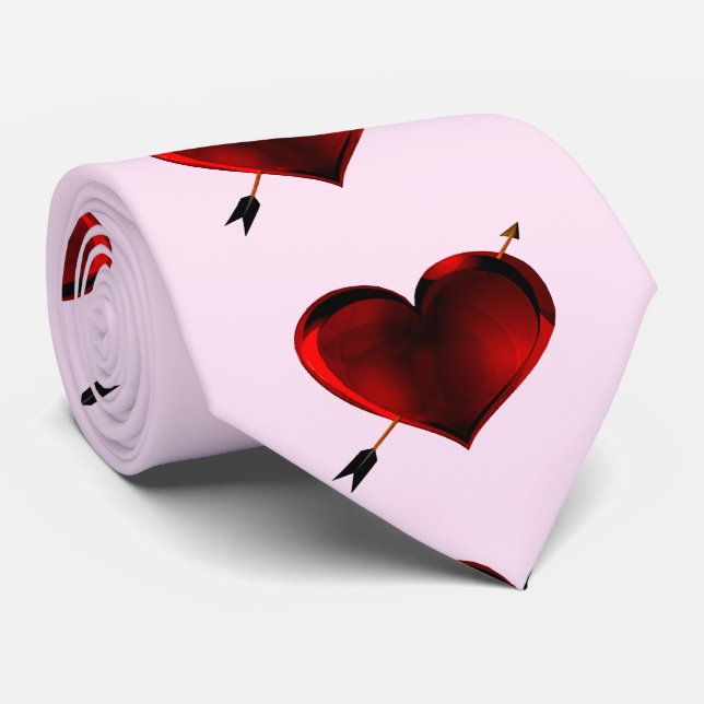 Corazones oscuros corbata rosa (Enrollado)