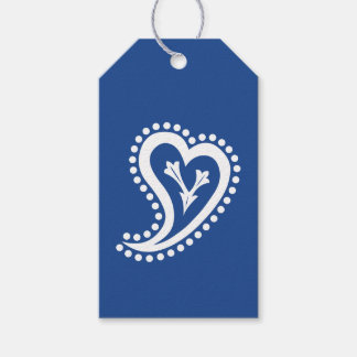 Corazones paisley dulces con etiqueta de regalo az