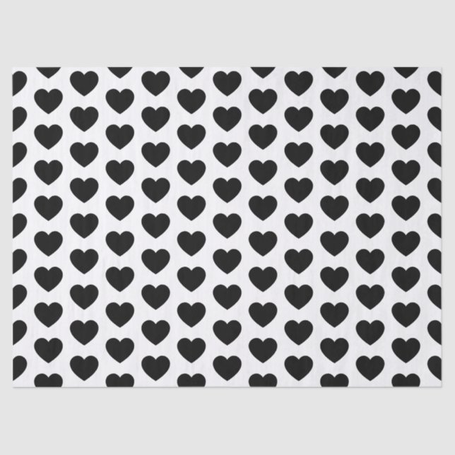 Corazones, papel negro en blanco (Anverso)