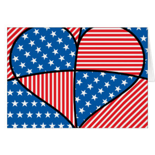 Corazones patrioteras de Estados Unidos