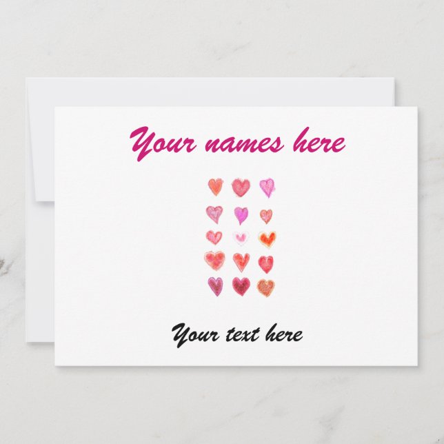 Corazones pequeños de boda (Anverso)