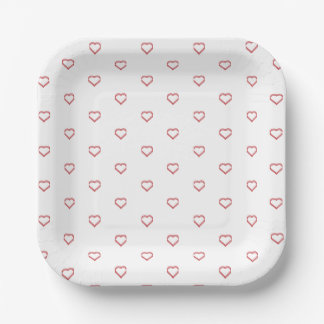 corazones pequeños  platos de papel