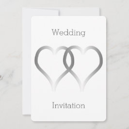 Corazones plateados de la invitación a la boda
