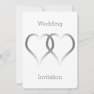 Corazones plateados de la invitación a la boda
