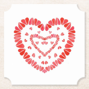 CORAZONES Posavasos de papel para entradas