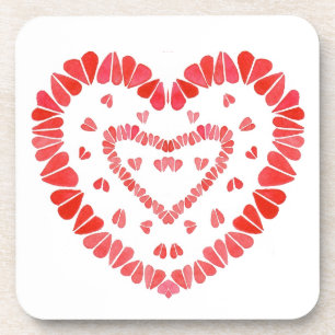 CORAZONES Posavasos de Plástico Duro