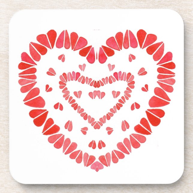 CORAZONES Posavasos de Plástico Duro (Frente)