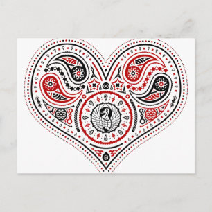 Corazones - Postales (blanco/rojo/negro)