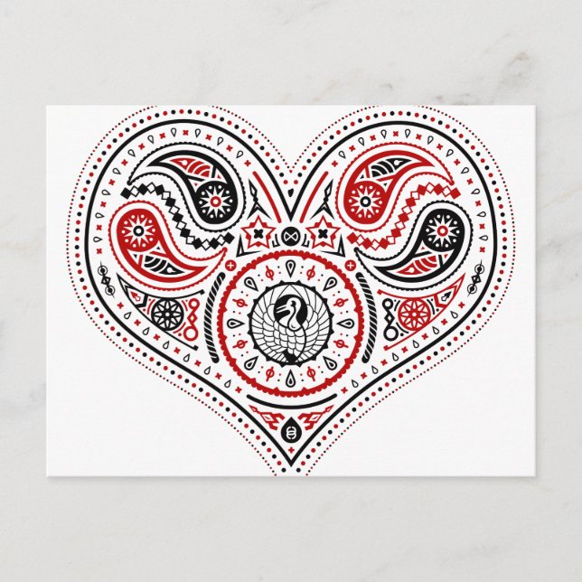 Corazones - Postales (blanco/rojo/negro) (Anverso)