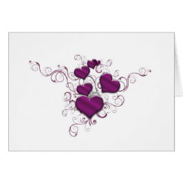 Corazones púrpura y cinta entrelazada