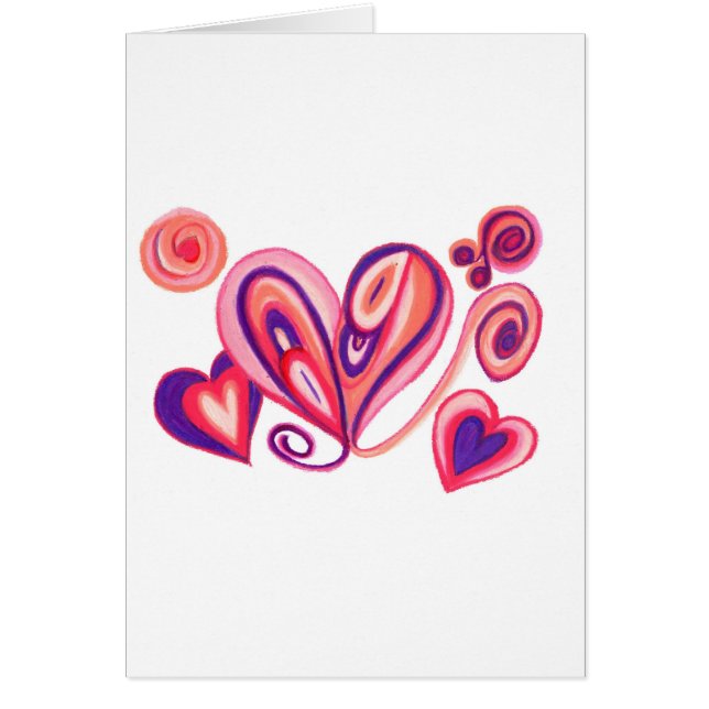 Corazones púrpuras rosados del amor (Frente)