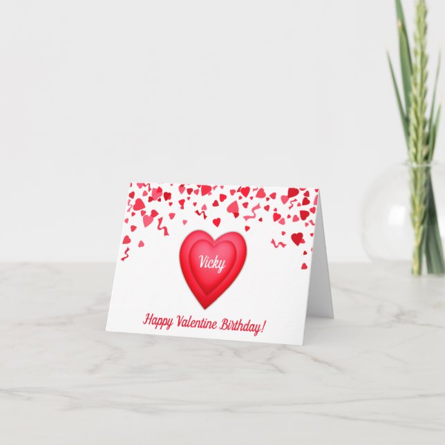 Corazones Red Confetti de San Valentín doblados (Anverso)