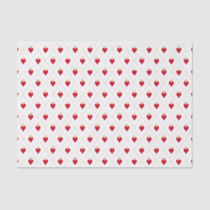 Corazones Reina Maravilla Alice Papel Tejido Rojo