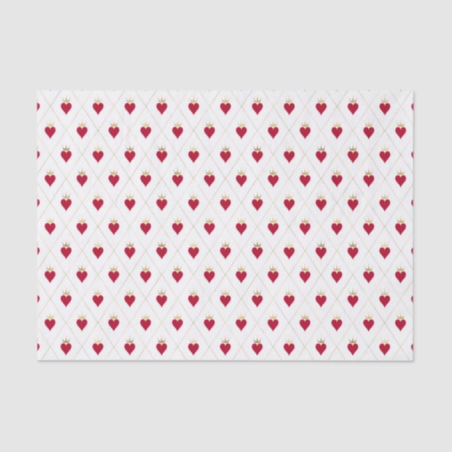 Corazones Reina Maravilla Alice Papel Tejido Rojo (Anverso)