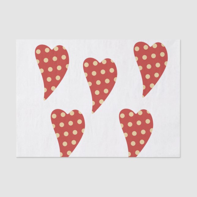 Corazones rojas de papel de tejidos el día de San  (Anverso)