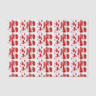 Corazones rojas de papel de tejidos el día de San 