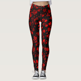 corazones rojos Leggings moderno patrón de moda el
