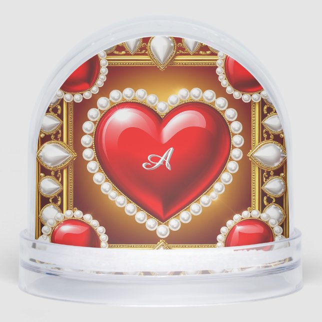 Corazones Rojos Ornamentados con Oro y Perlas (Anverso)