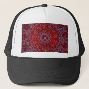 Corazones rojos y Gorra de encaje azul