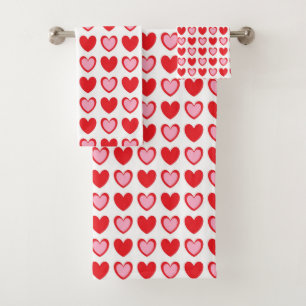 Corazones rojos y rosados