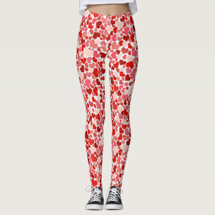 Corazones rojos y rosados, Leggings