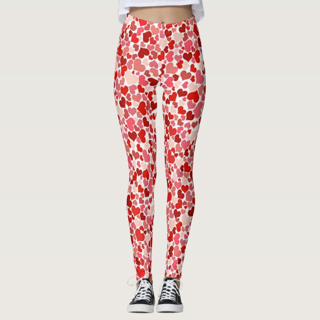 Corazones rojos y rosados, Leggings (Anverso)