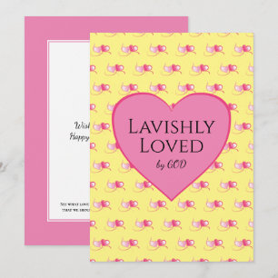 Corazones Rosados Bonitos Amarillo Personalizado