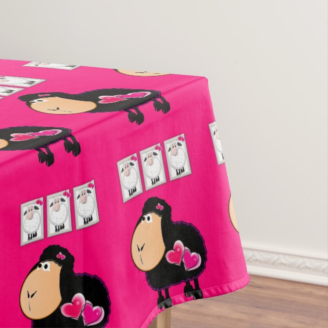 Corazones rosados de ovejas de manteles (In Situ)