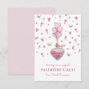 Corazones rosados Día de San Valentín en el salón