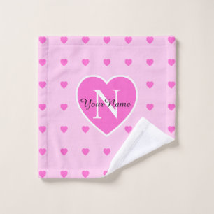 "Corazones" rosados monogramados