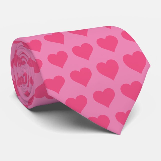 Corazones rosados y corbata de cuello (Enrollado)