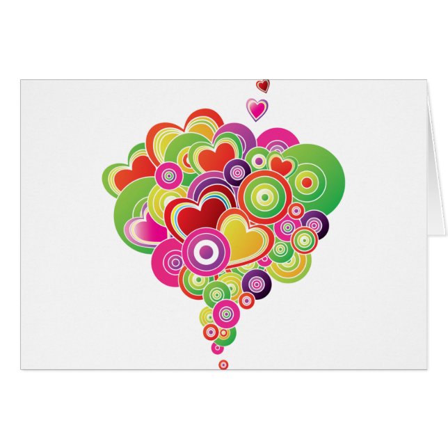 Corazones rosados y verdes de PopArt (Anverso (Horizontal))