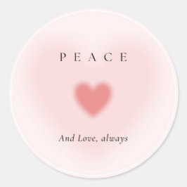 Corazones rosas Paz y amor siempre Pegatina