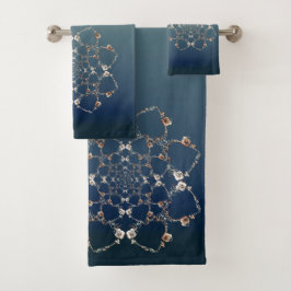 Corazones Rosas sobre toalla de gradiente azul