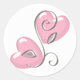 Corazones rosas y Pegatinas de vino